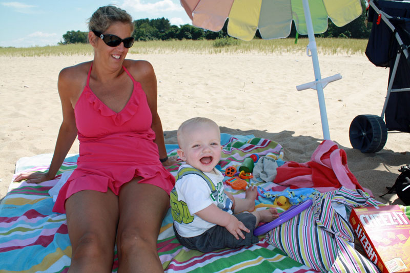 relaxing on the beach in grand marais